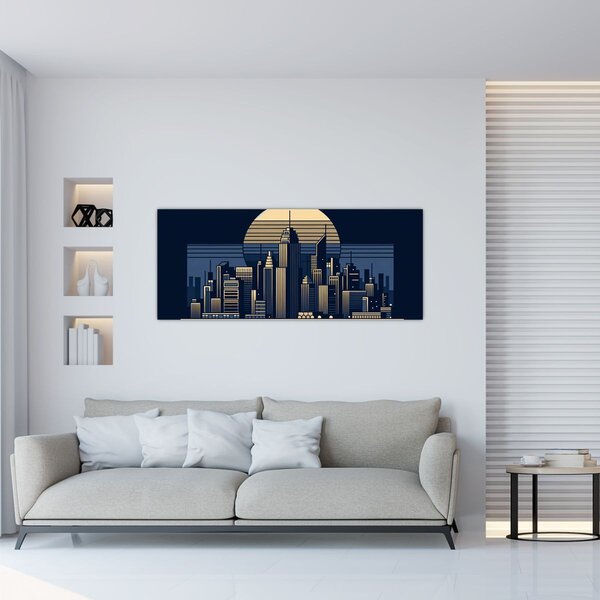 Tablou – Oraș geometric (120x50 cm)