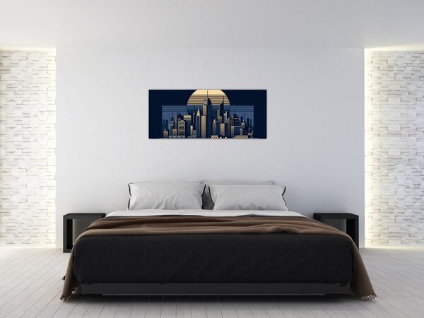 Tablou – Oraș geometric (120x50 cm)