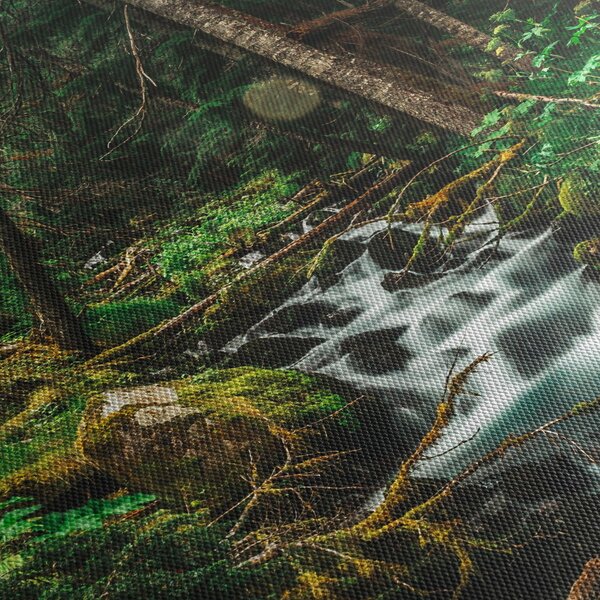 Tablou cu pârău în pădure (120x50 cm)