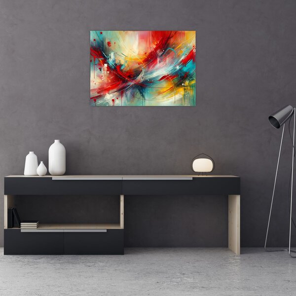 Tablou – Abstracție cu roșu (70x50 cm)