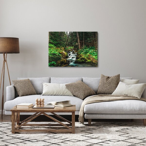 Tablou cu pârău în pădure (70x50 cm)