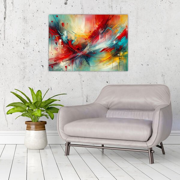 Tablou – Abstracție cu roșu (70x50 cm)