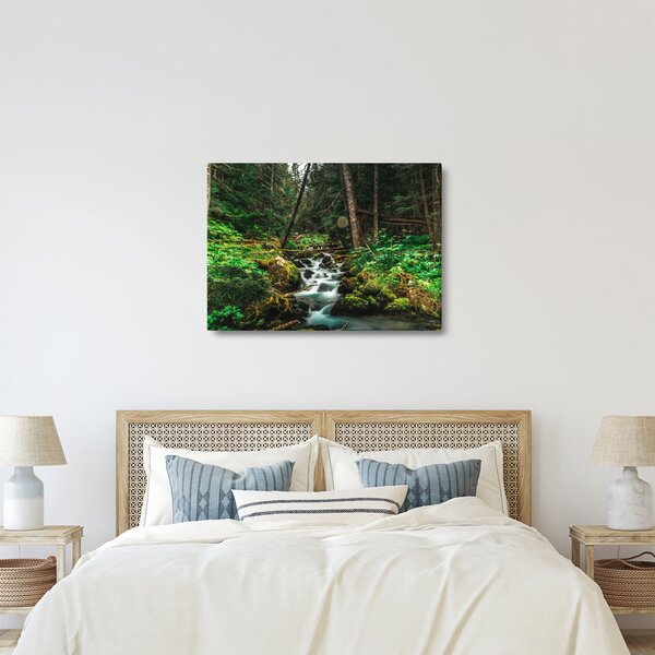 Tablou cu pârău în pădure (70x50 cm)