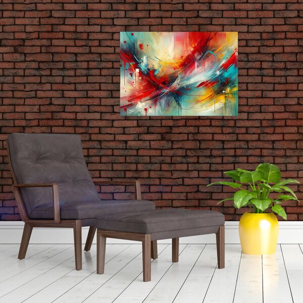 Tablou – Abstracție cu roșu (70x50 cm)