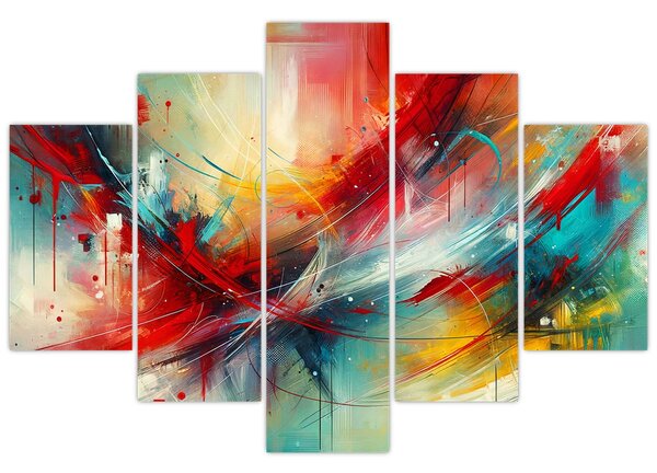 Tablou – Abstracție cu roșu (150x105 cm)
