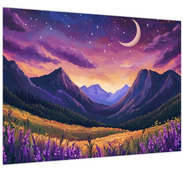 Tablou - Peisaj violet (70x50 cm)