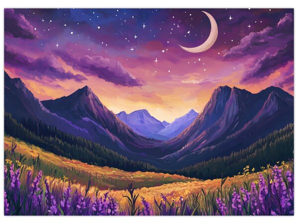 Tablou - Peisaj violet (70x50 cm)