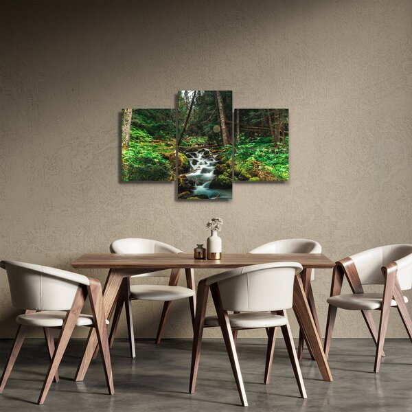 Tablou cu pârău în pădure (90x60 cm)