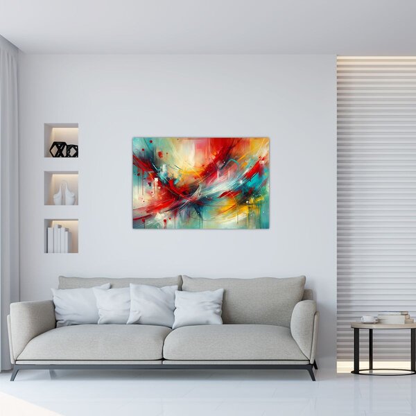 Tablou – Abstracție cu roșu (90x60 cm)