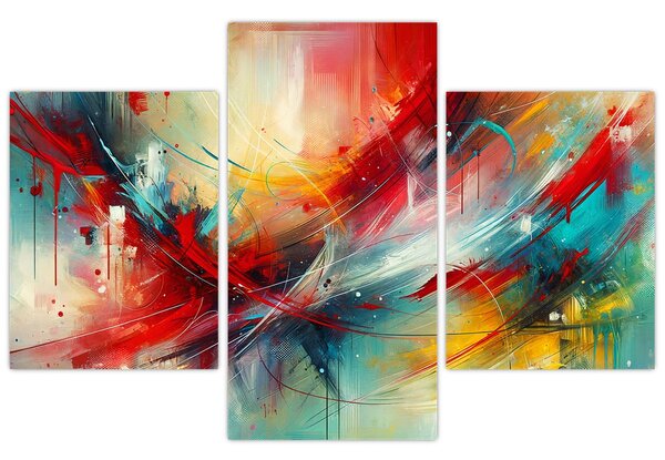 Tablou – Abstracție cu roșu (90x60 cm)