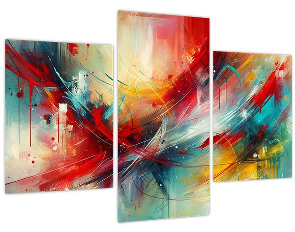 Tablou – Abstracție cu roșu (90x60 cm)