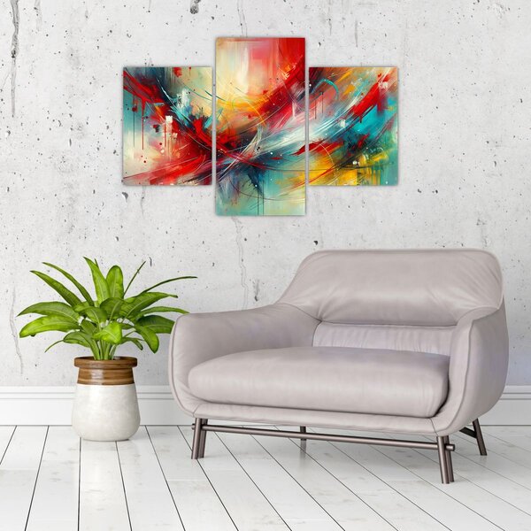 Tablou – Abstracție cu roșu (90x60 cm)