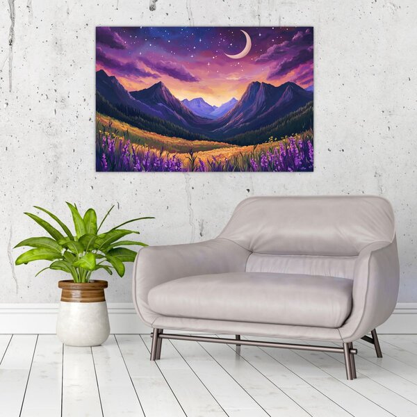 Tablou - Peisaj violet (90x60 cm)