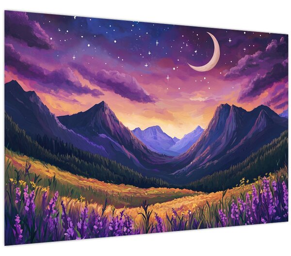 Tablou - Peisaj violet (90x60 cm)