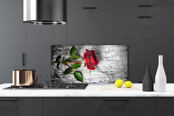 Panou sticla bucatarie Rose Floral Roșu Verde