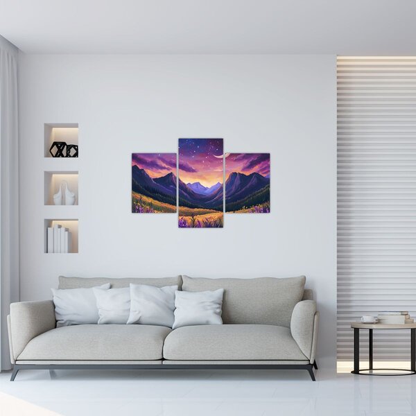 Tablou - Peisaj violet (90x60 cm)