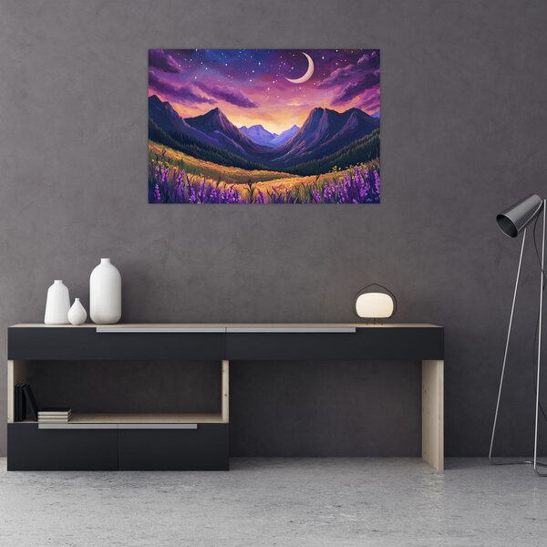 Tablou - Peisaj violet (90x60 cm)