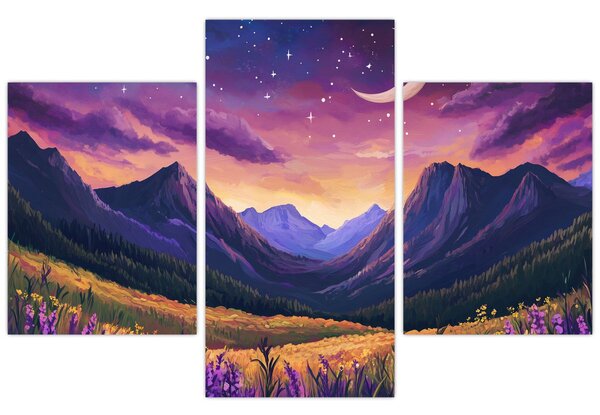 Tablou - Peisaj violet (90x60 cm)