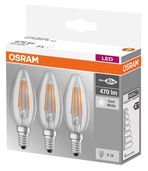 SET 3x Bec LED BASE B40 E14/4W/230V 4000K – Osram