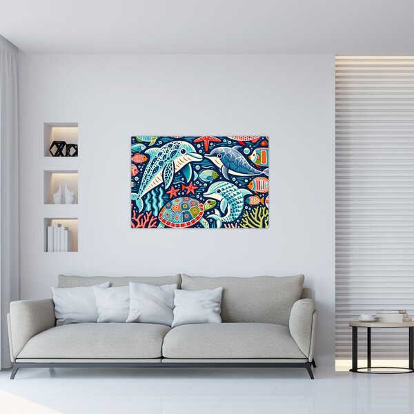Tablou – Animale acvatice desenate (90x60 cm)