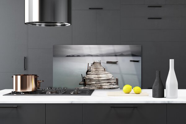 Panou sticla bucatarie Podul Sea Arhitectura Gray
