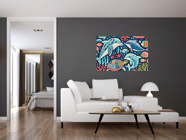 Tablou – Animale acvatice desenate (90x60 cm)