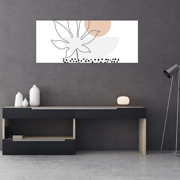 Tablou - Linie de artă flori N⁰3 (120x50 cm)