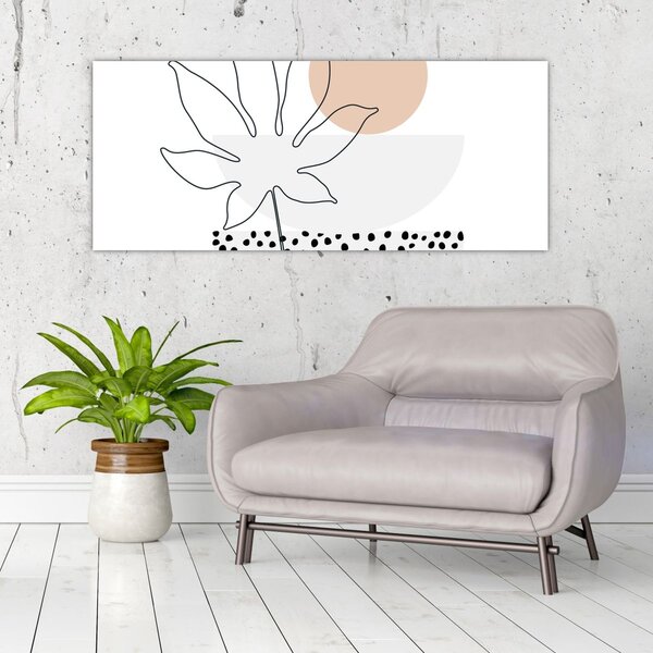 Tablou - Linie de artă flori N⁰3 (120x50 cm)