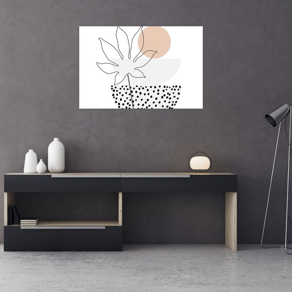 Tablou - Linie de artă flori N⁰3 (90x60 cm)