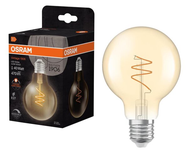 Bec LED reglabil VINTAGE FILAMENT E27/4,9W/230V 2200K CRI 90 - Osram