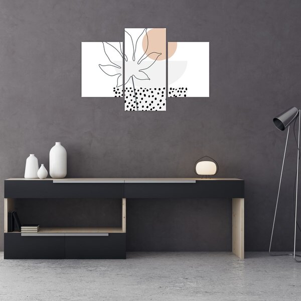 Tablou - Linie de artă flori N⁰3 (90x60 cm)