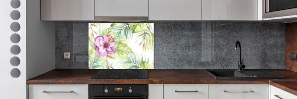 Sticlă pentru bucătărie flori Hawaii