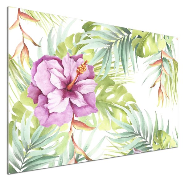 Sticlă pentru bucătărie flori Hawaii