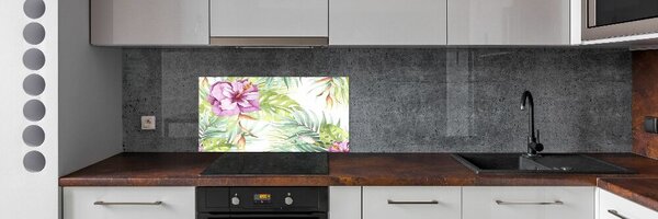 Sticlă pentru bucătărie flori Hawaii