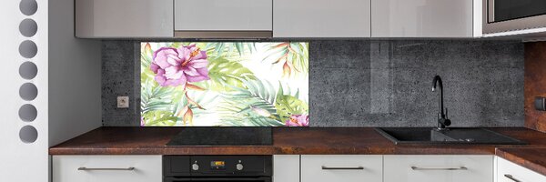 Sticlă pentru bucătărie flori Hawaii