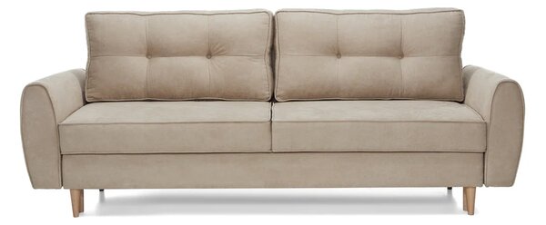 Canapea Extensibilă 3 locuri, RIGA, cu ladă de depozitare, 229x90x90 cm, Bej-Enjoy
