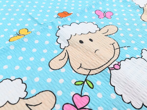 Lenjerie de pat pentru patut OVECKY albastra Dimensiune lenjerie de pat: 45 x 65 cm | 90 x 135 cm