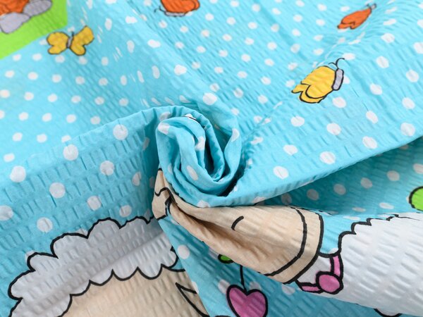 Lenjerie de pat pentru patut OVECKY albastra Dimensiune lenjerie de pat: 45 x 65 cm | 90 x 135 cm