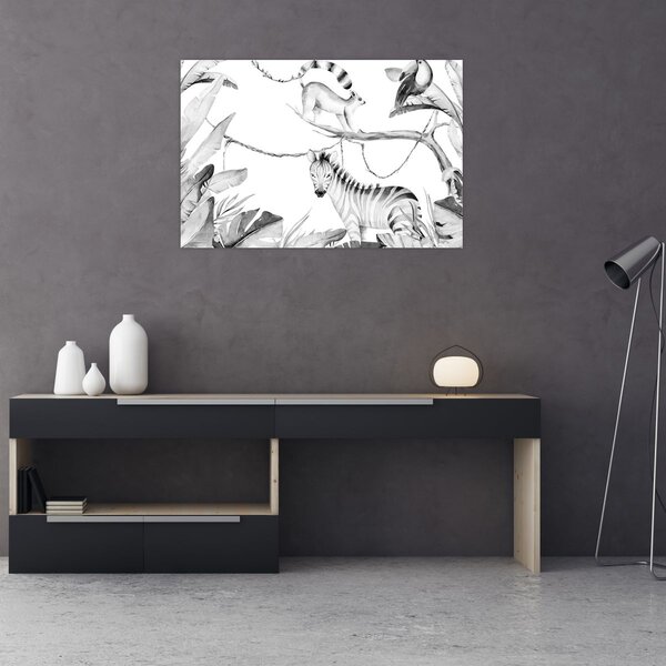 Tablou - Acuarelă Jungla (90x60 cm)