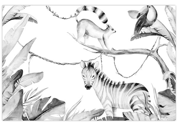 Tablou - Acuarelă Jungla (90x60 cm)