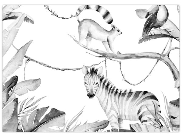 Tablou - Acuarelă Jungla (70x50 cm)