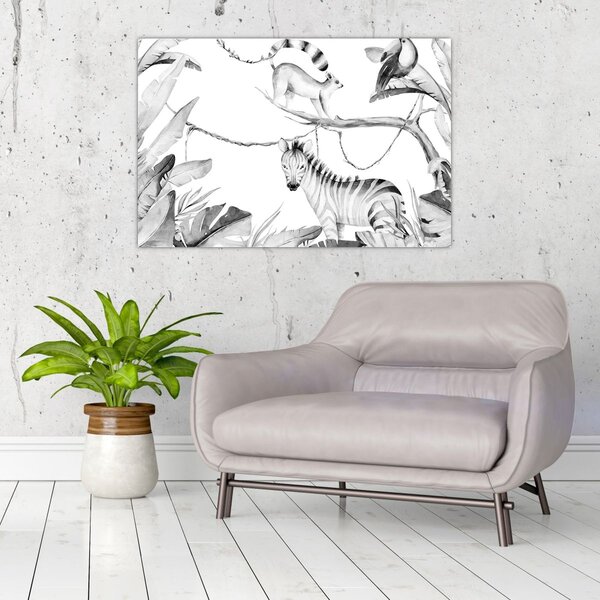 Tablou - Acuarelă Jungla (90x60 cm)