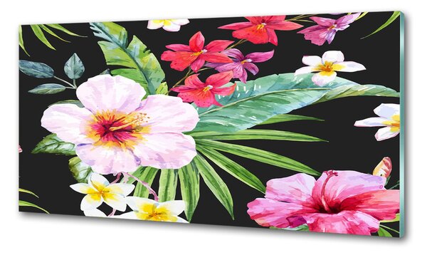 Sticlă pentru bucătărie flori Hawaii