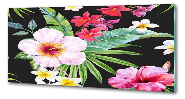 Sticlă pentru bucătărie flori Hawaii