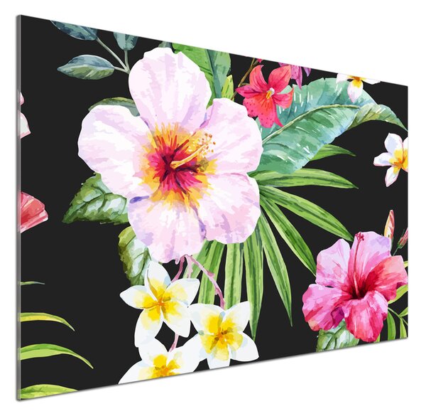 Sticlă pentru bucătărie flori Hawaii