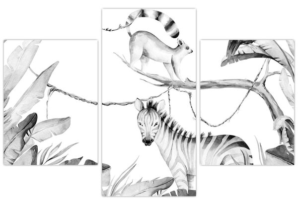 Tablou - Acuarelă Jungla (90x60 cm)