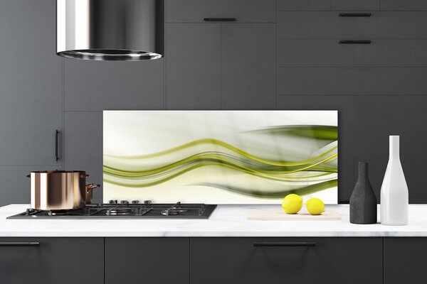 Panou sticla bucatarie Abstract Art Verde Gri Alb