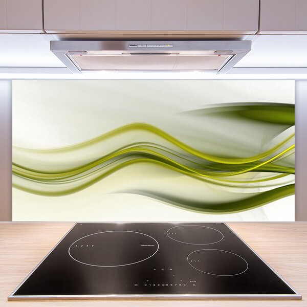Panou sticla bucatarie Abstract Art Verde Gri Alb