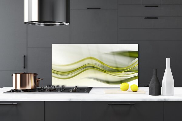Panou sticla bucatarie Abstract Art Verde Gri Alb