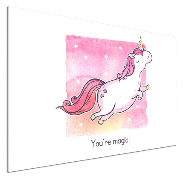 Panou sticla securizata bucatarie unicorn roz